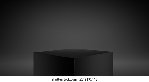 Abstract Geometric Black Winner Podium - 3d Illustration