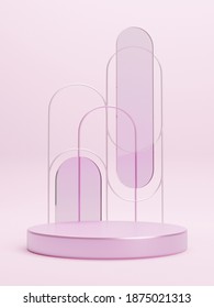 Abstract geometric blank empty space minimal product cosmetic advertising luxury cylinder platform podiums stand show display mock up. pastel colour background studio. 3d rendering.