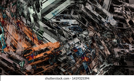 Abstract geometric city urban structure texture pattern landscape illustration background