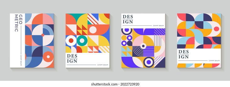 Abstract  geometric covers for your design. Banners with a simple geometric pattern. Minimal design. Bauhaus style. - Powered by Shutterstock