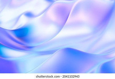 Abstract Geometric Crystal Background, Iridescent Texture, Liquid. 3d Render. 