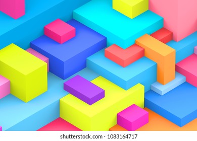 render 3d cubic colorful