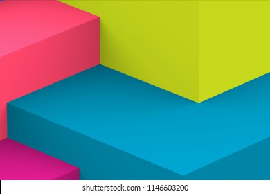 geometric cubic 3d background