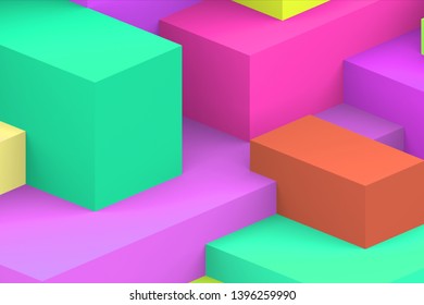 Abstract  isometric colorful