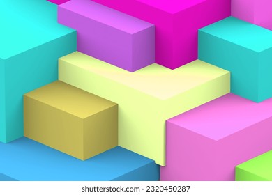 isometric 3d background cubic