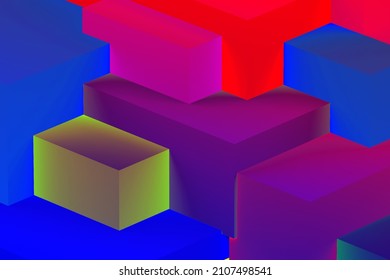 Abstract colorful  cubic