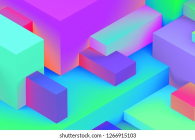 render geometric colorful cubic