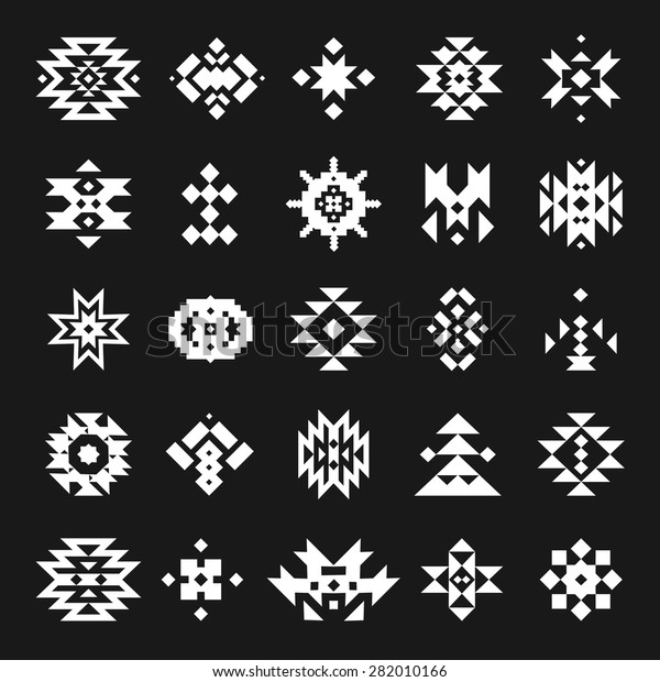 Abstract Geometric Elements Pattern Ethnic Collection Stock ...