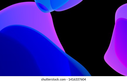Abstract geometric fluid blue purple color gradient black background  Trendy design graphics used for wallpaper screen tablet   phone  Dark mode 