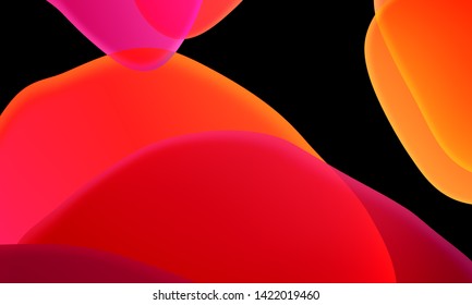 Abstract geometric fluid red orange color gradient black background  Trendy design graphics used for wallpaper screen tablet   phone  Dark mode 