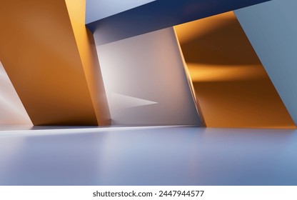 Abstract geometric interior structure, 3d rendering. 3D illustration.