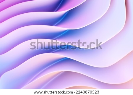 Abstract geometric lines design element.  Pink horizontal striped background. 3d illustration