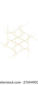 An abstract geometric network structure featuring a complex arrangement of interconnected lines and nodes, creating a sense of depth and intricate design against a clean white background.