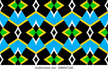 Abstract geometric pattern with colors of Tanzania flag. Good for Independence Day, New Year and other public holidays in Tanzania.Greeting, Card Poster, Web Banner Design  - Powered by Shutterstock