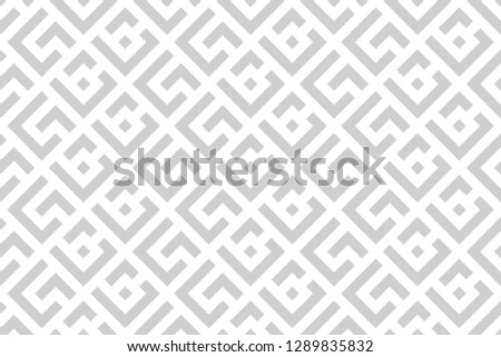 Abstract geometric pattern with stripes, lines. Seamless background. White and grey ornament. Simple lattice graphic design.