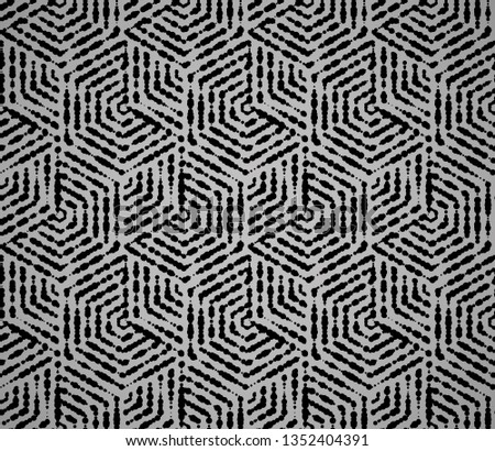 Abstract geometric pattern with stripes, lines. Seamless background. Black and grey ornament. Simple lattice graphic design