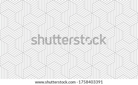 Abstract geometric pattern with stripes, lines. Seamless background. White and grey ornament. Simple lattice graphic design.