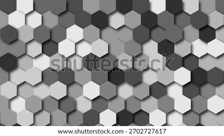 Abstract geometric shape technology digital hi tech concept background. Abstract, futuristic geometric backdrop with a honeycomb pattern wallpaper featuring a copy space for text or images.