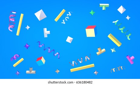 Abstract Geometric Shapes Background. 3d Render Picture.