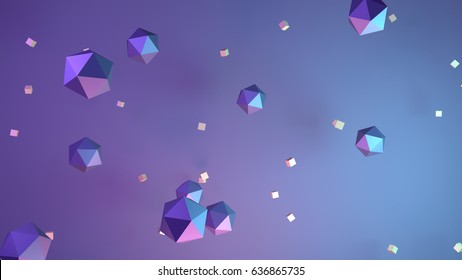 Abstract geometric shapes background. 3d render picture.