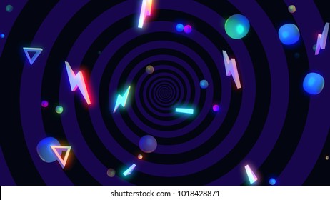 Abstract Geometric Shapes Background Dance Night Stock Illustration ...