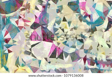 Abstract geometric texture Impressionism background. Painting on canvas watercolor artwork. Hand drawn polygon art. Modern style. Good for printed pictures, design postcard, posters and wallpapers