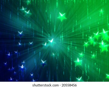 Abstract geometric wallpaper background of floating glowing stars
