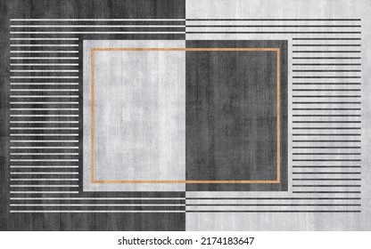 Abstract Geometry Combines Background Patterns, Black Carpets, Wallpaper, Gold Lines