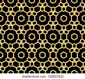 abstract geometry gold pattern on black background. Raster copy illustration