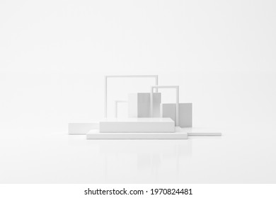 Abstract geometry object white