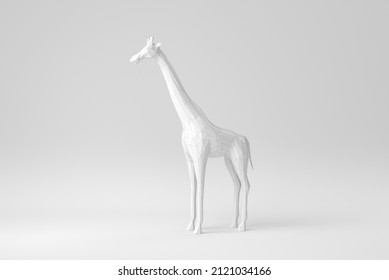 Abstract Giraffe Of Geometric Shapes. Abstract Polygon Giraffe On White Background. Design Template, Mock Up. 3D Render.