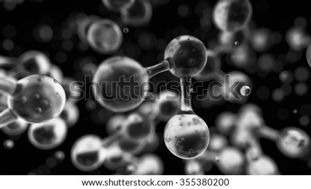 abstract glass molecule sctructure, macro shot 3d render with depth of field