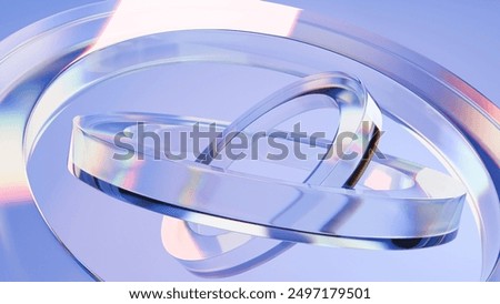 Abstract glass ring shape in infinity background, minimalistic design