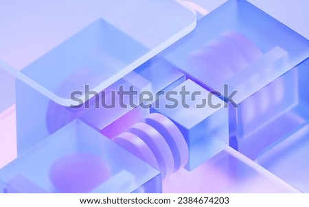 Abstract glass shape background, 3d rendering. 3D illustration.