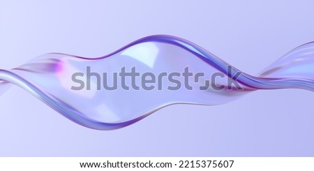 Abstract glass wave 3d rendering. Chromatic dispersion and thin film spectral effect. Stok fotoğraf © 