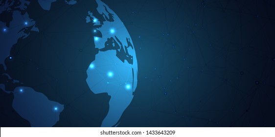 Abstract Global Technology Network Background