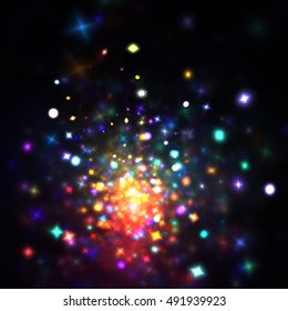 Abstract   Glow Twinkle Star   Background - Fractal Art