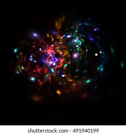 Abstract   Glow Twinkle Star   Background - Fractal Art