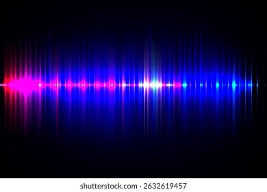 Abstract Glowing Audio Equalizer on Black Background