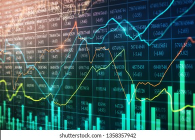 Abstract Glowing Forex Chart Wallpaper Candlestick Stock Illustration 