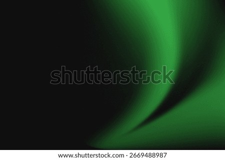 Abstract glowing green gradient wave with luminous flowing energy streaks across dark backdrop, creating a futuristic artistic design for digital modern creative visuals.