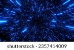 Abstract Glowing Light Rays Background. Speed of Light Illustration. Space Science Fiction Travel, Warp, Teleport, Hyper Speed Jump Effect Concept. 3D Rendering Illustration.