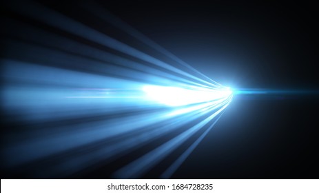 Abstract Glowing Light Strokes Background// Illustration of an abstract background with glowing 3d light strokes with optical lens flare fx