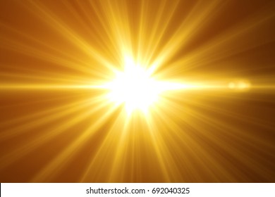 Abstract Glowing Light  Sun Burst With Digital Lens Flare Background. Effect Decoration With Ray Sparkles