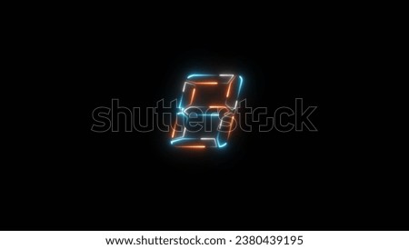 abstract glowing neon countdown timer number illustration 4k 