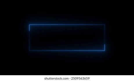 Abstract glowing neon rectangle border line 4k. glowing neon frame background.