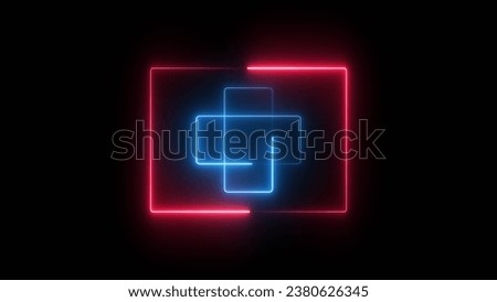 abstract glowing neon rectangle frame illustration 4k 