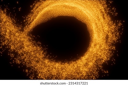Abstract glowing particles, 3d rendering. Digital drawing.