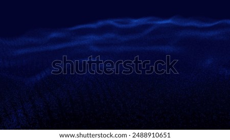 Abstract glowing waves consisting of particles and energy points, magical futuristic hi-tech
