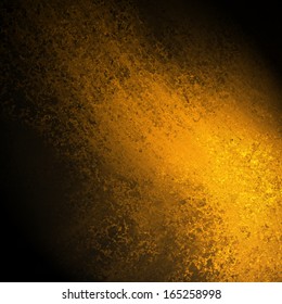 Abstract Gold Background Design, Rough Black Border With Gold Streak Or Stream Of Bright Light Across Dark Contrasting Black Background, Unique Web Design Background Or Elegant Brochure Layout Space